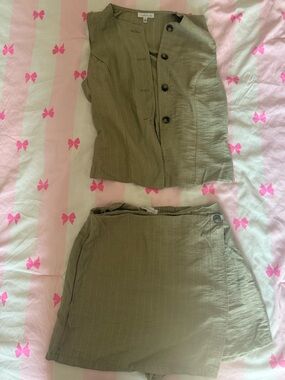 Olive Green Women's Skort set